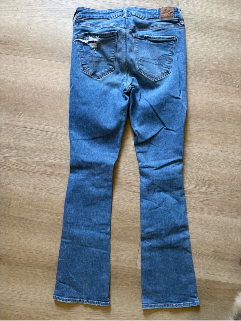 American Eagle Outfitters Blue Distressed Flare Jeans - Picture 2 of 5